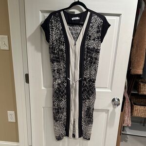 Vince Croc Print Silk Dress